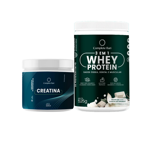Kit 1 Whey Isolado Baunilha com Chocolate + 1 Creatina Complete Bari