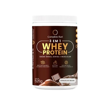 Whey Isolado 3 em 1 Chocolate Belga 525gr Complete Bari